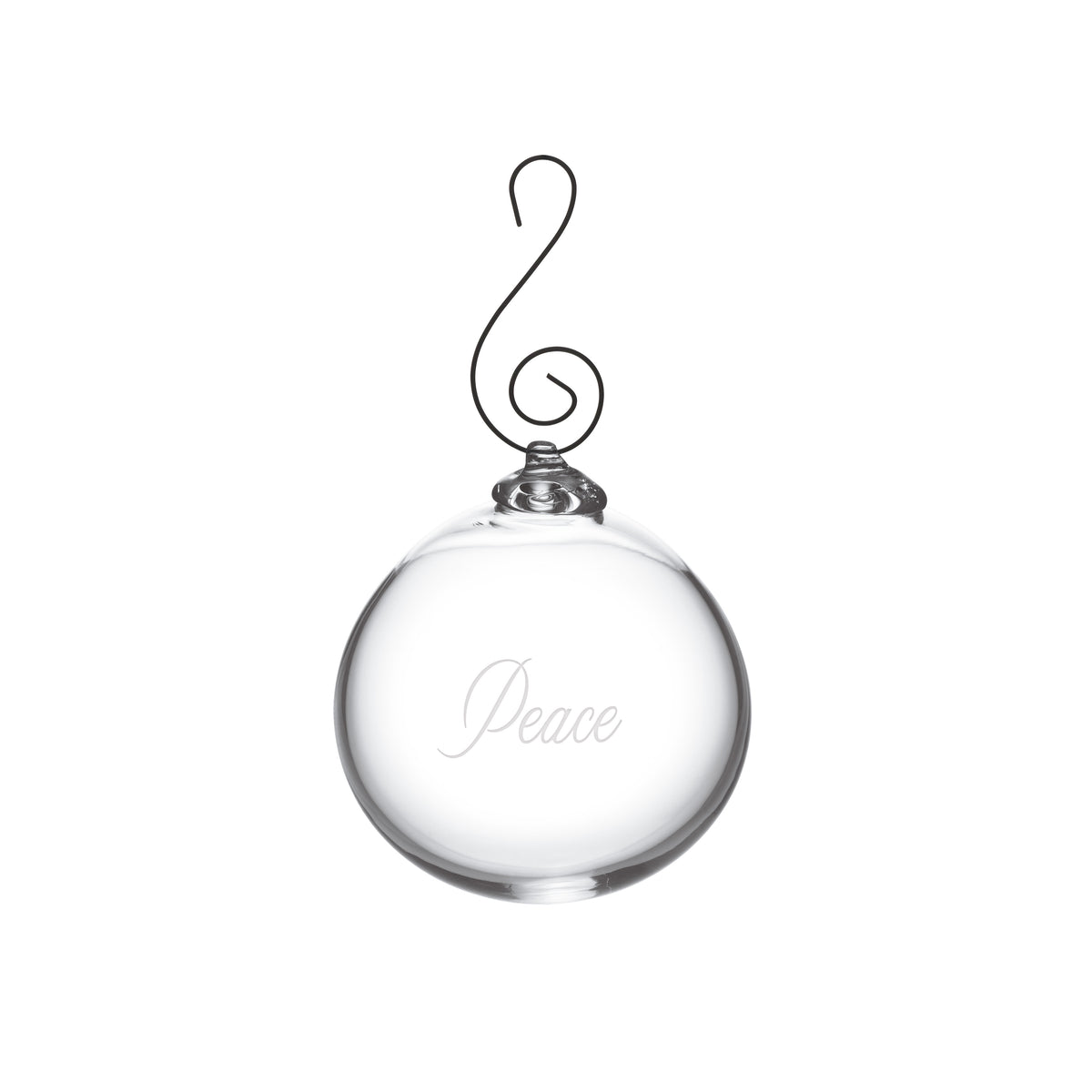Engraved "Peace" Round Ornament in Gift Box